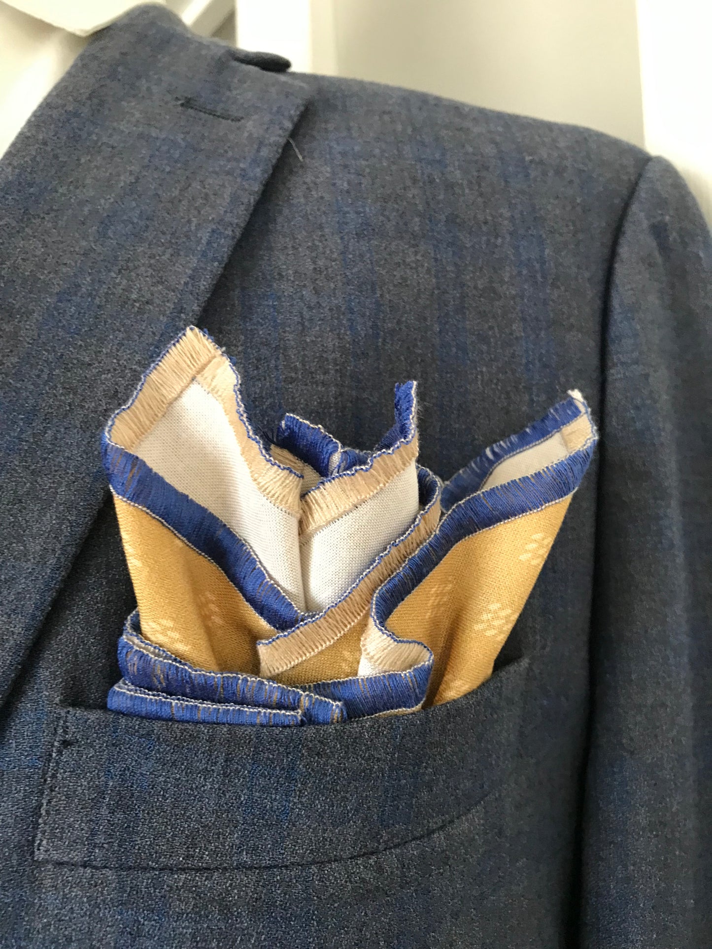 Blue and gold Tie set