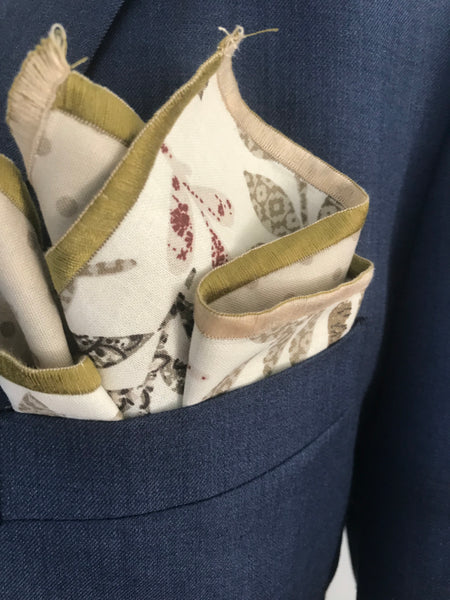 Green flower print with lighter green print reversible Bowtie set