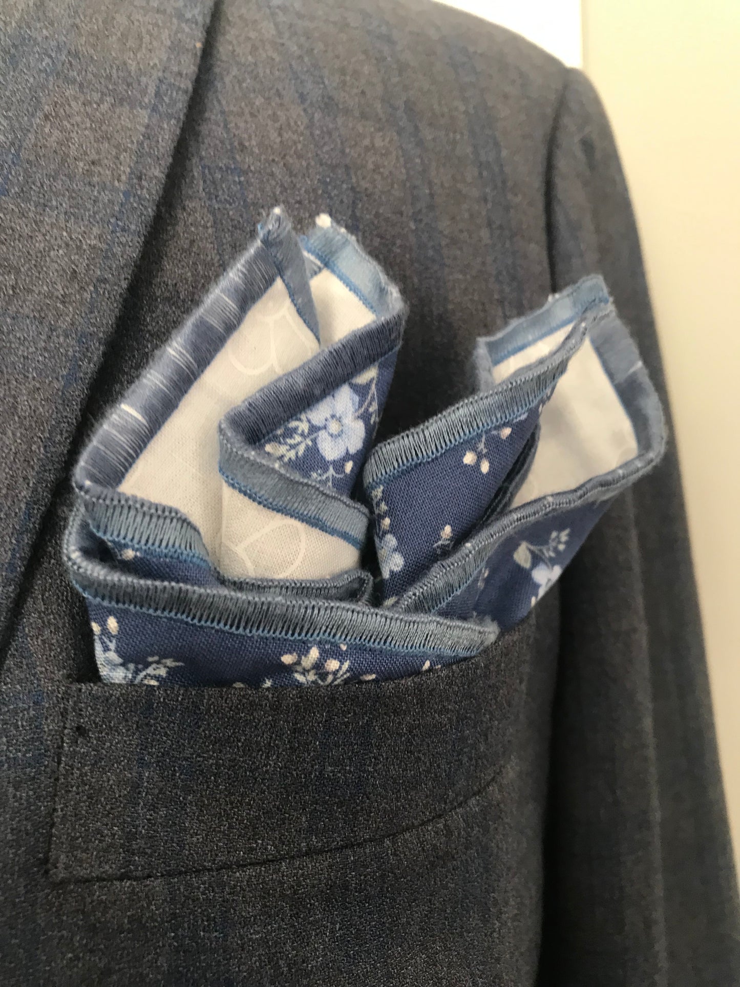 Blue flower print Bowtie Set (FATBOW