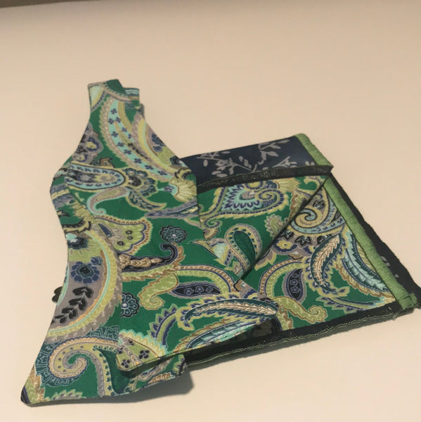 Green and Blue with Grey Bow tie set