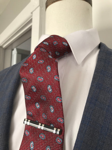 Burgundy and powder blue tie set