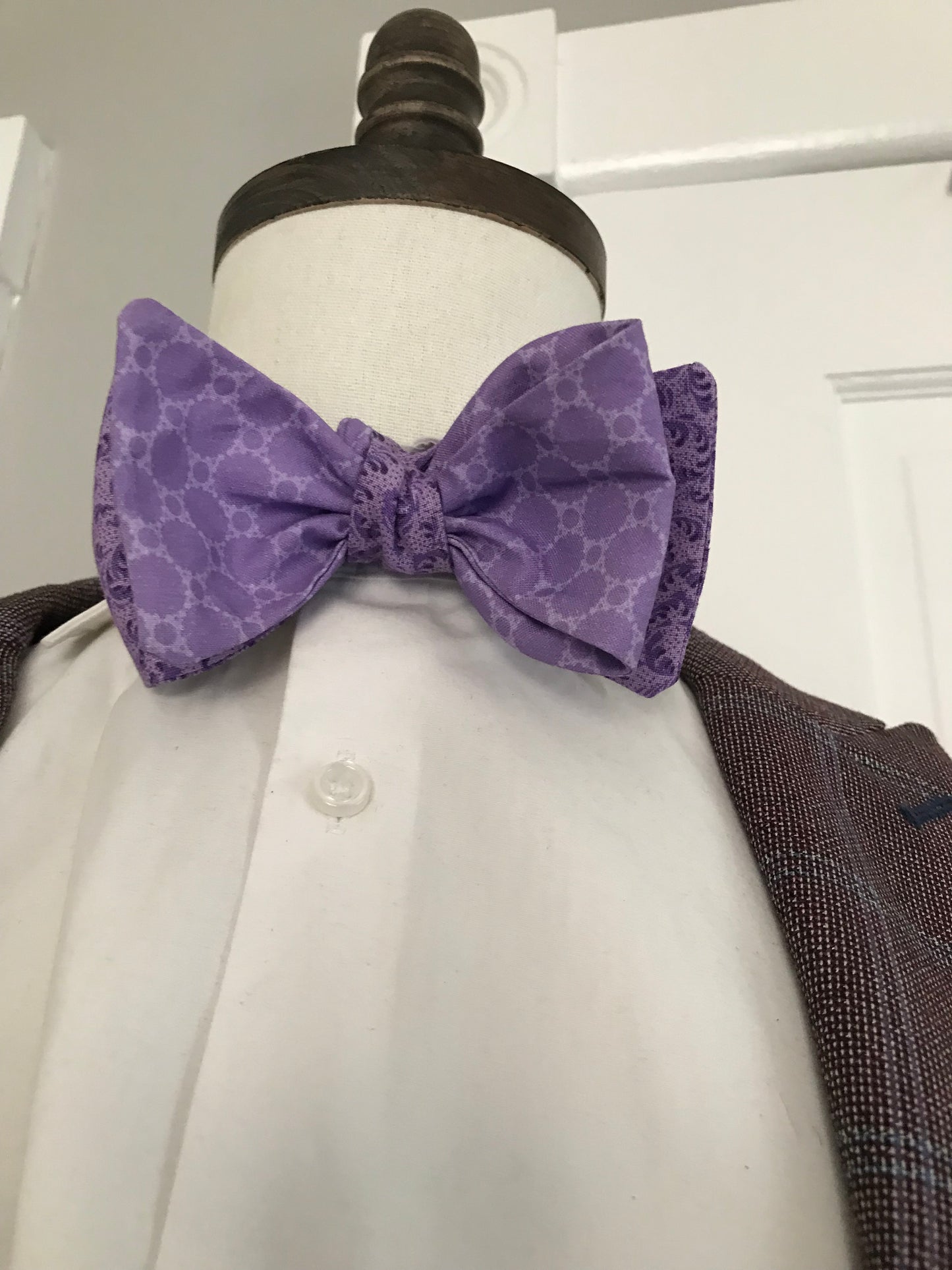 Purple and purple reversible Bowtie set (traditional
