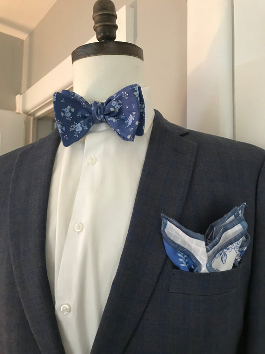 Blue print Bowtie Set (traditional)