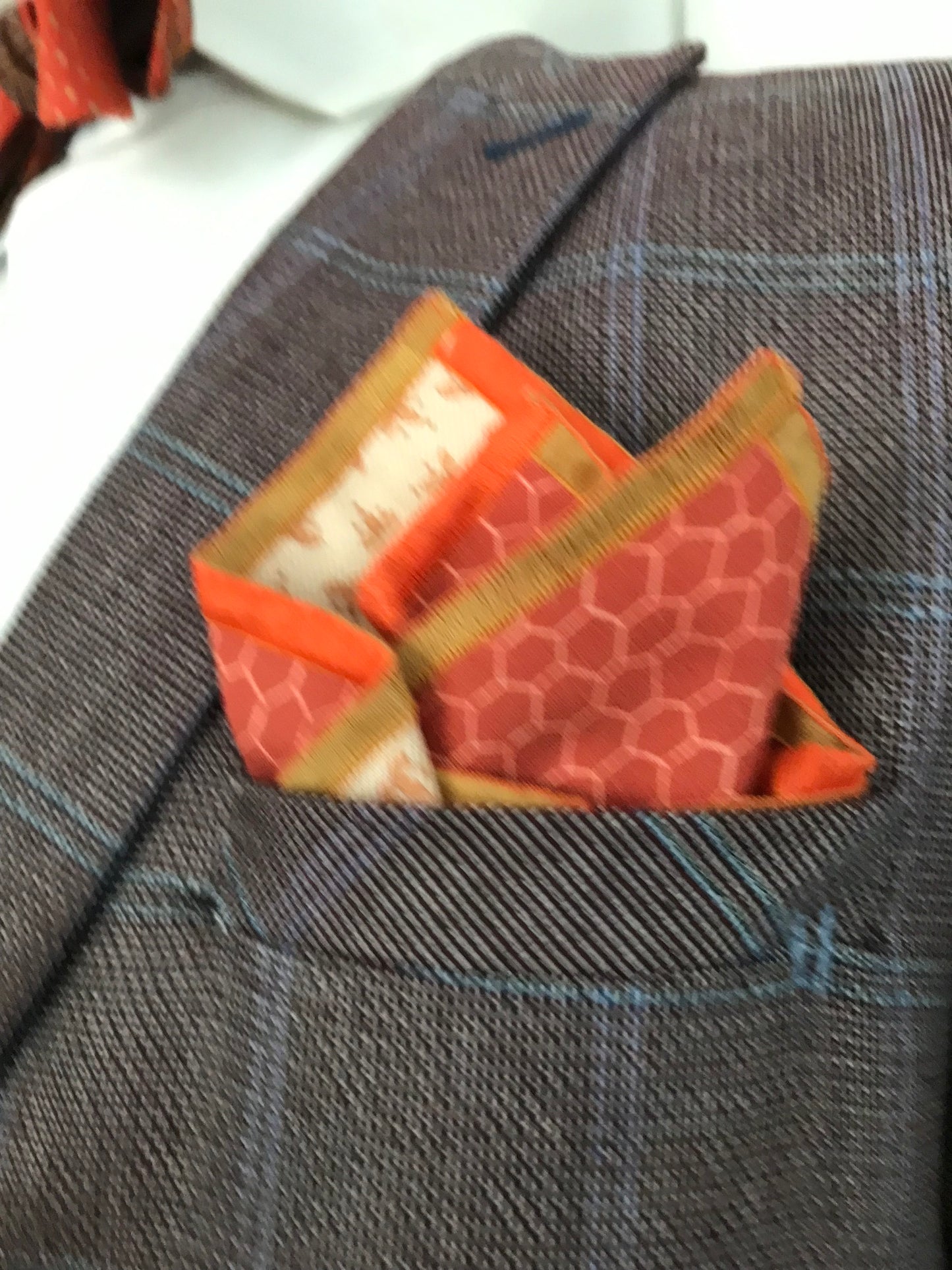 Rust and brown in gold tones reversible Bowtie set (traditional)