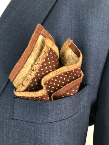 Brownish print with brownish multi print reversible Bowtie set