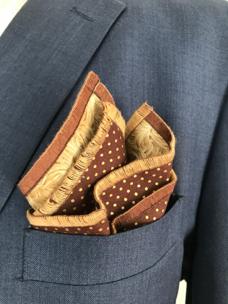 Brownish print with brownish multi print reversible Bowtie set