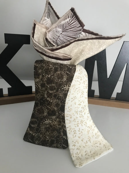 Beige and mixed brown Reversible Bowtie set