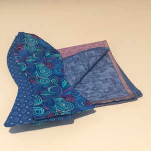Royal Blue with Light Purple and Blue Print