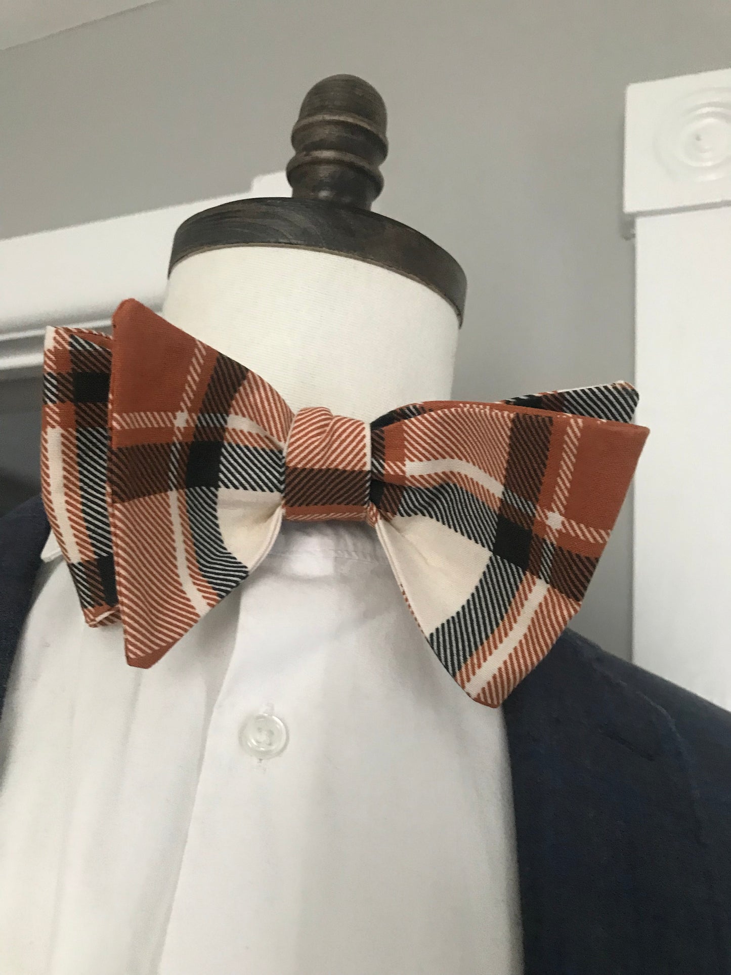Grey and rusty print Bowtie Set (FATBOW)