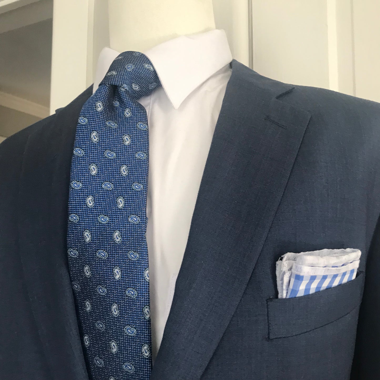Blue small paisley tie set