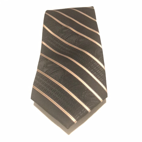 Black paisley with gold strip