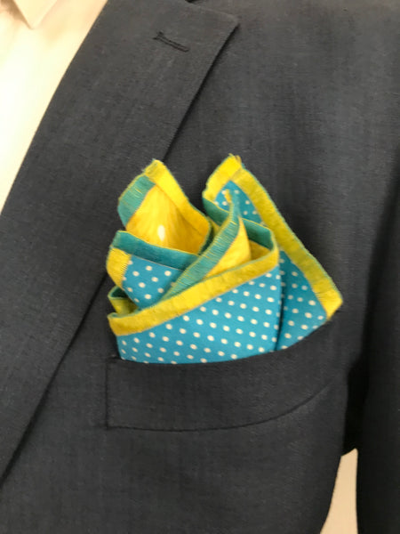 Yellow flower with teal Bowtie set
