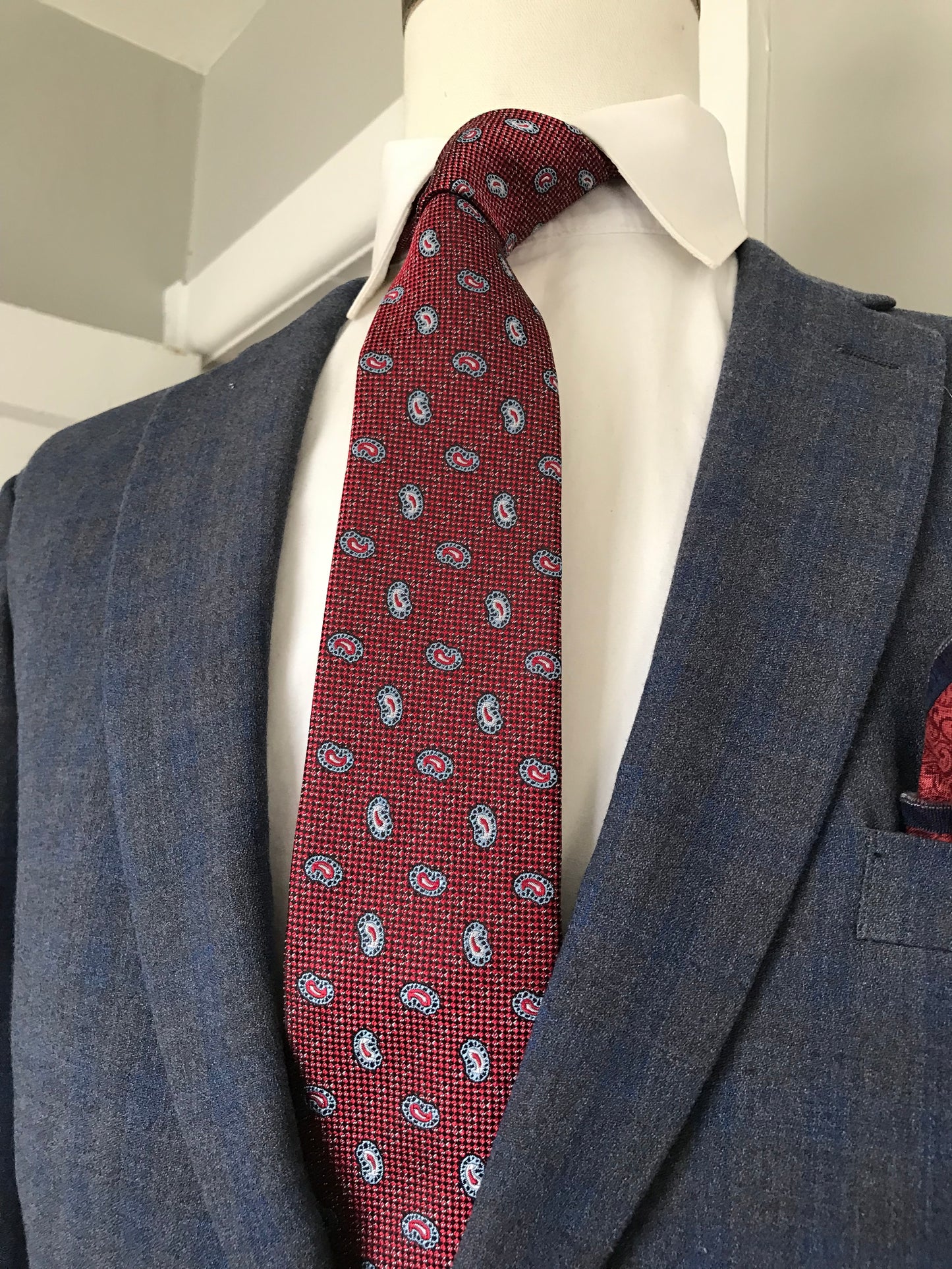 Burgundy and grey