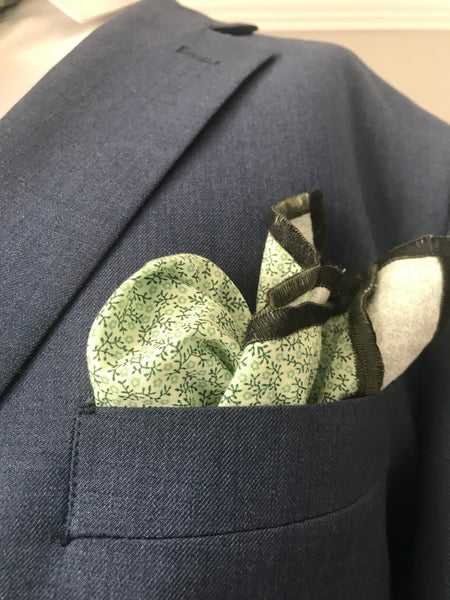 Green with white and blue Tie set