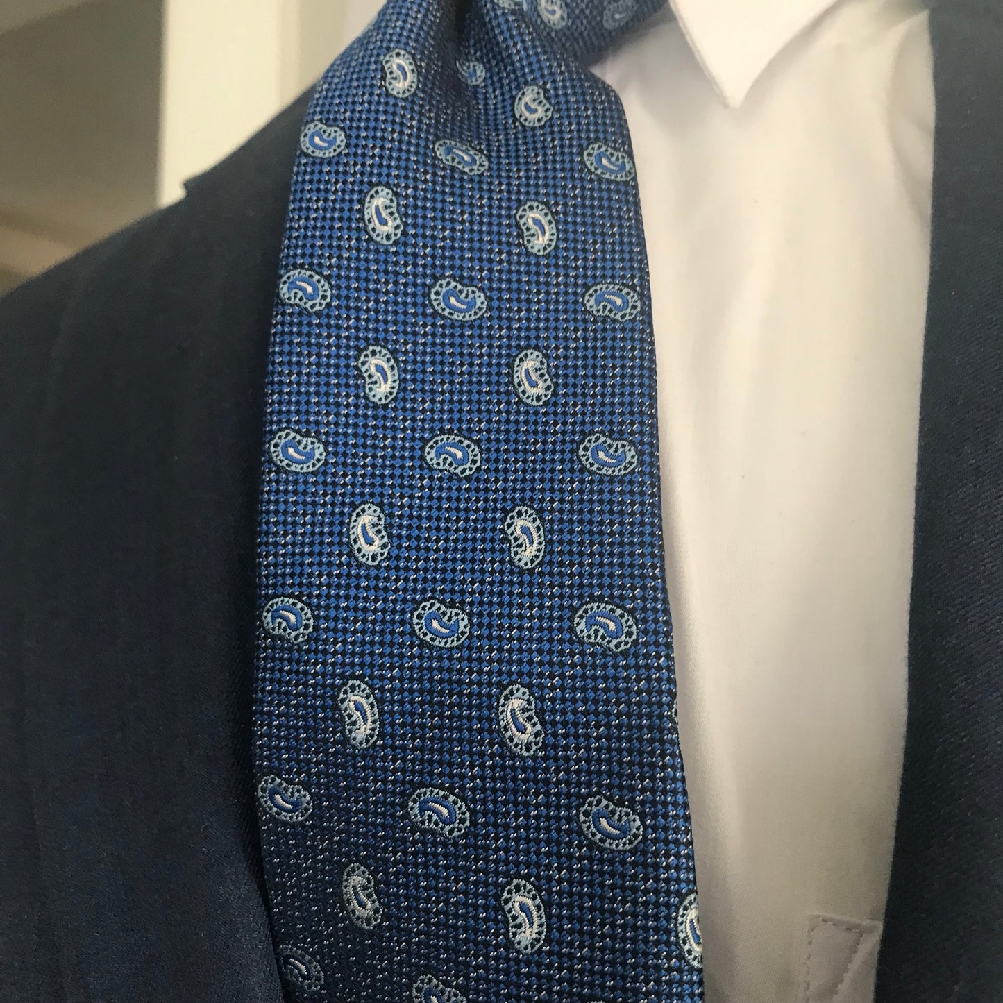 Blue small paisley tie set