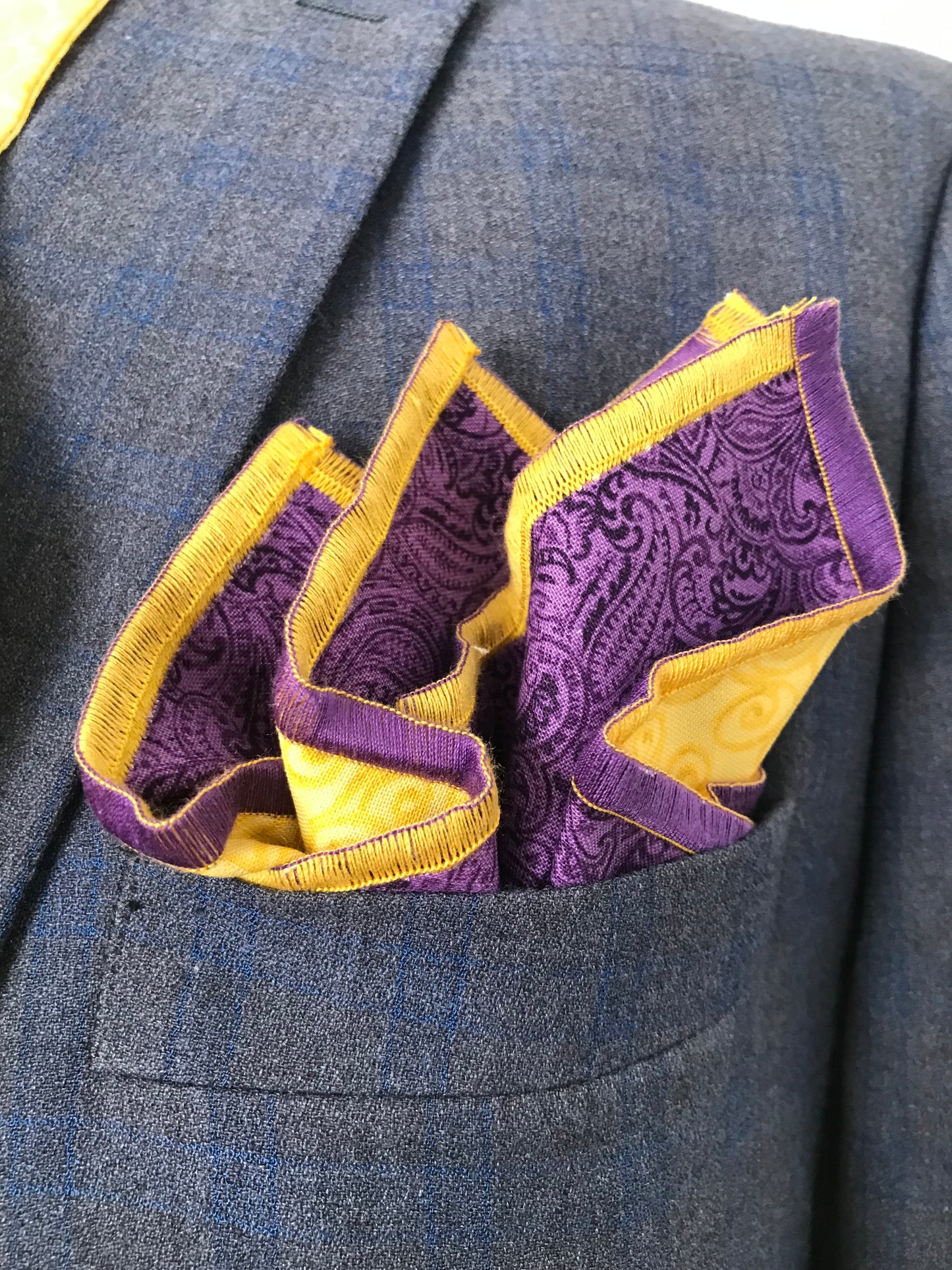 Purple and Gold reversible Bowtie set (FATBOW)