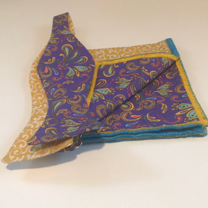 Purple and Gold Print Bowtie Set