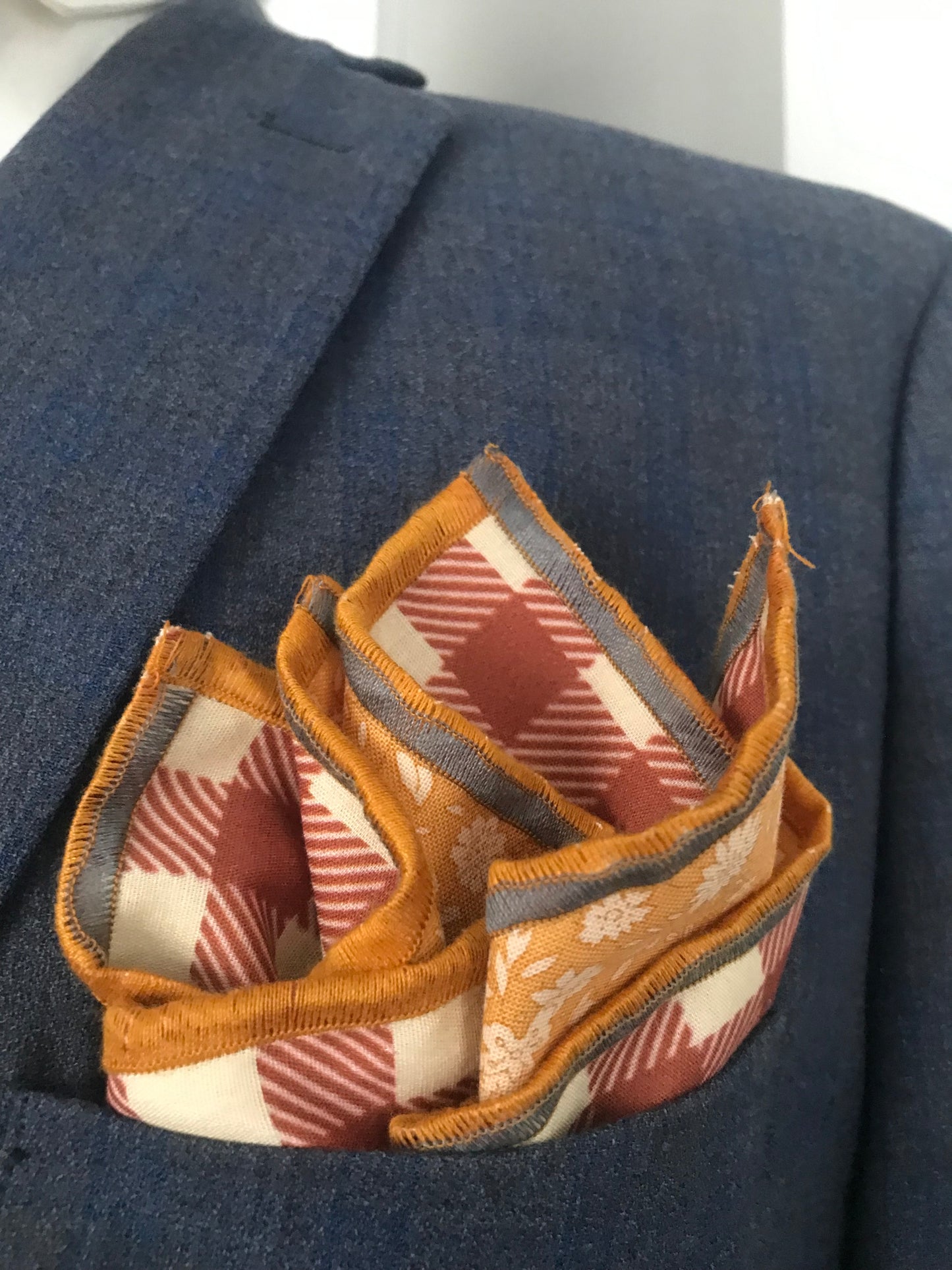 Grey and rusty print Bowtie Set (FATBOW)