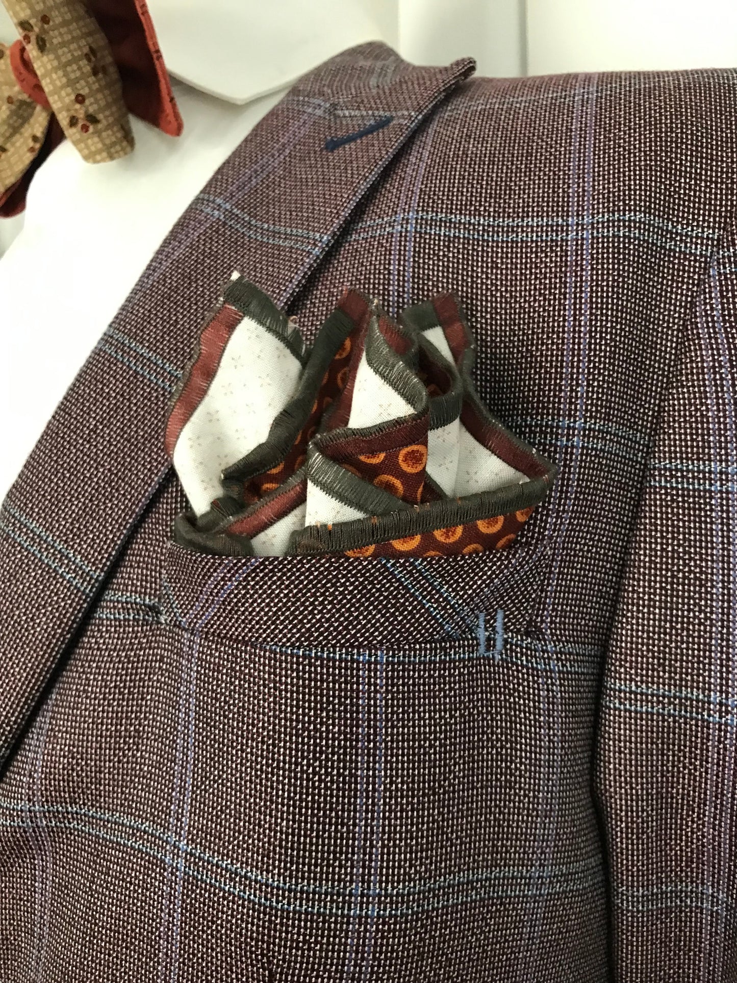 Burnt orange and brownish reversible Bowtie set (traditional)