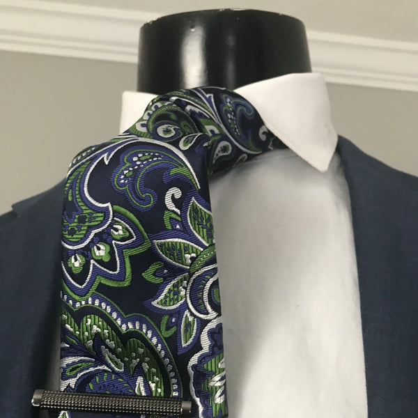 Green and Blue Paisley Tie set