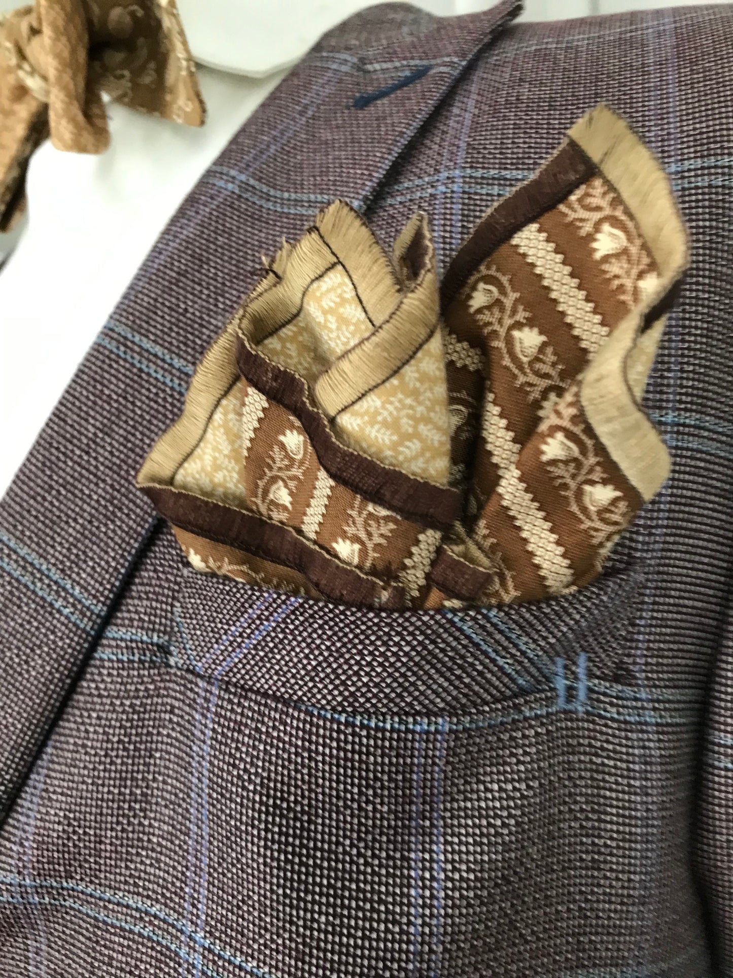 Tan print on Tan print reversible Bowtie set (FATBOW)