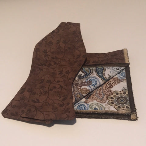 Brown print Bowtie Set