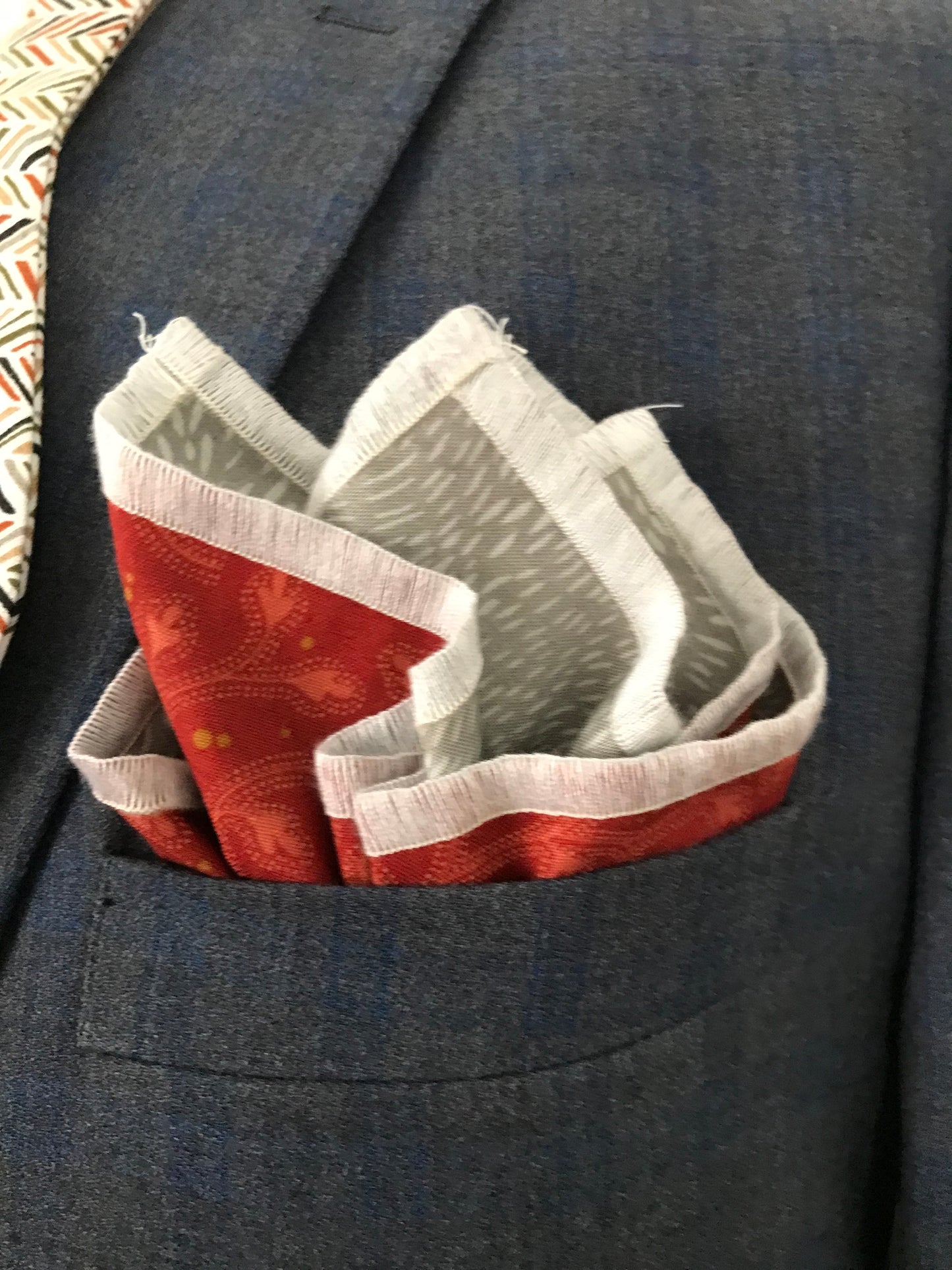 Grey and rust print Bowtie set (FATBOW)