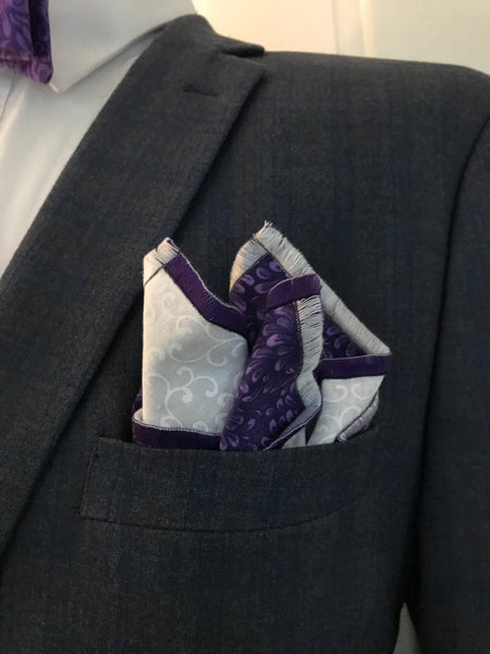 Purple print Bowtie Set