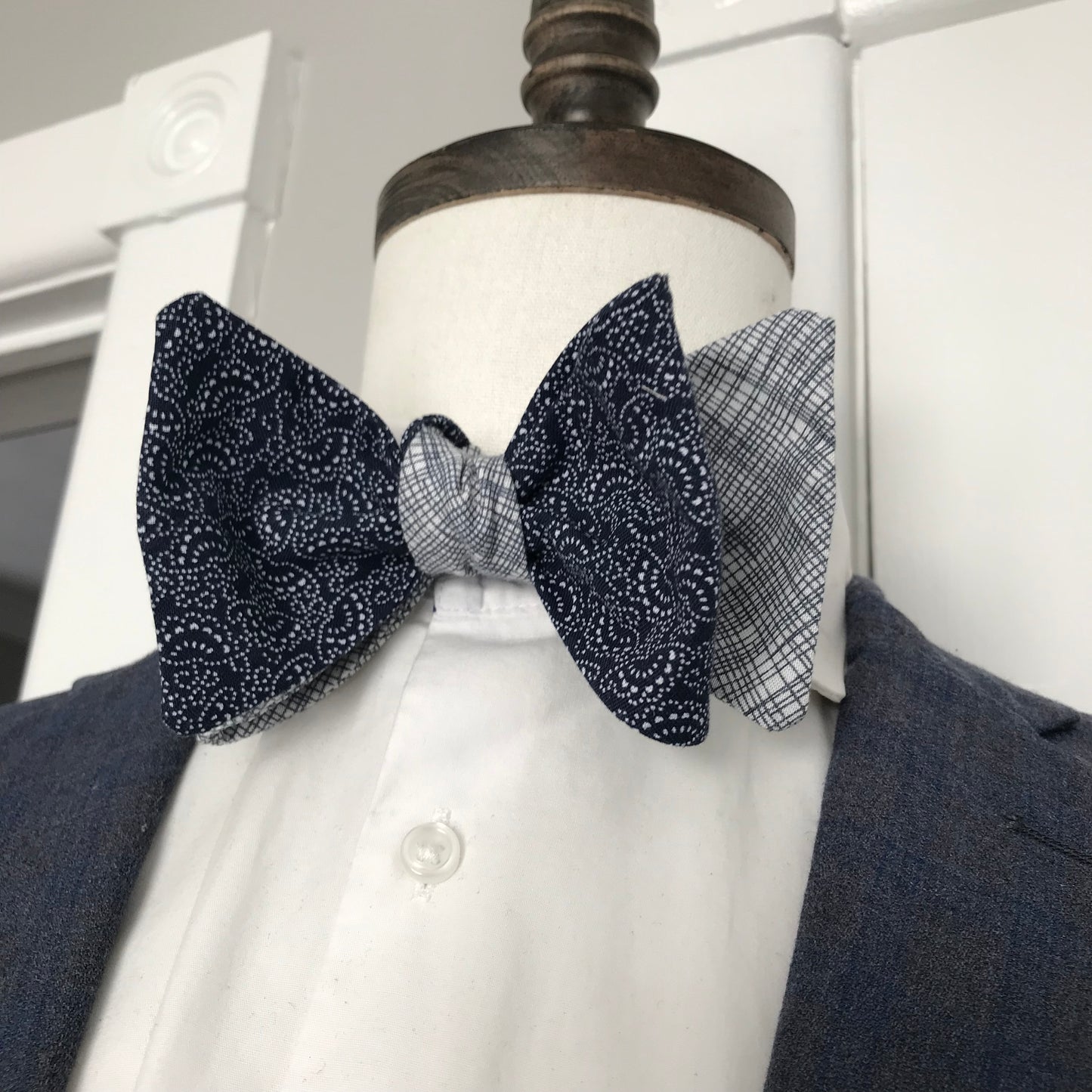 Mixed blue reversible Bowtie set (FATBOW)