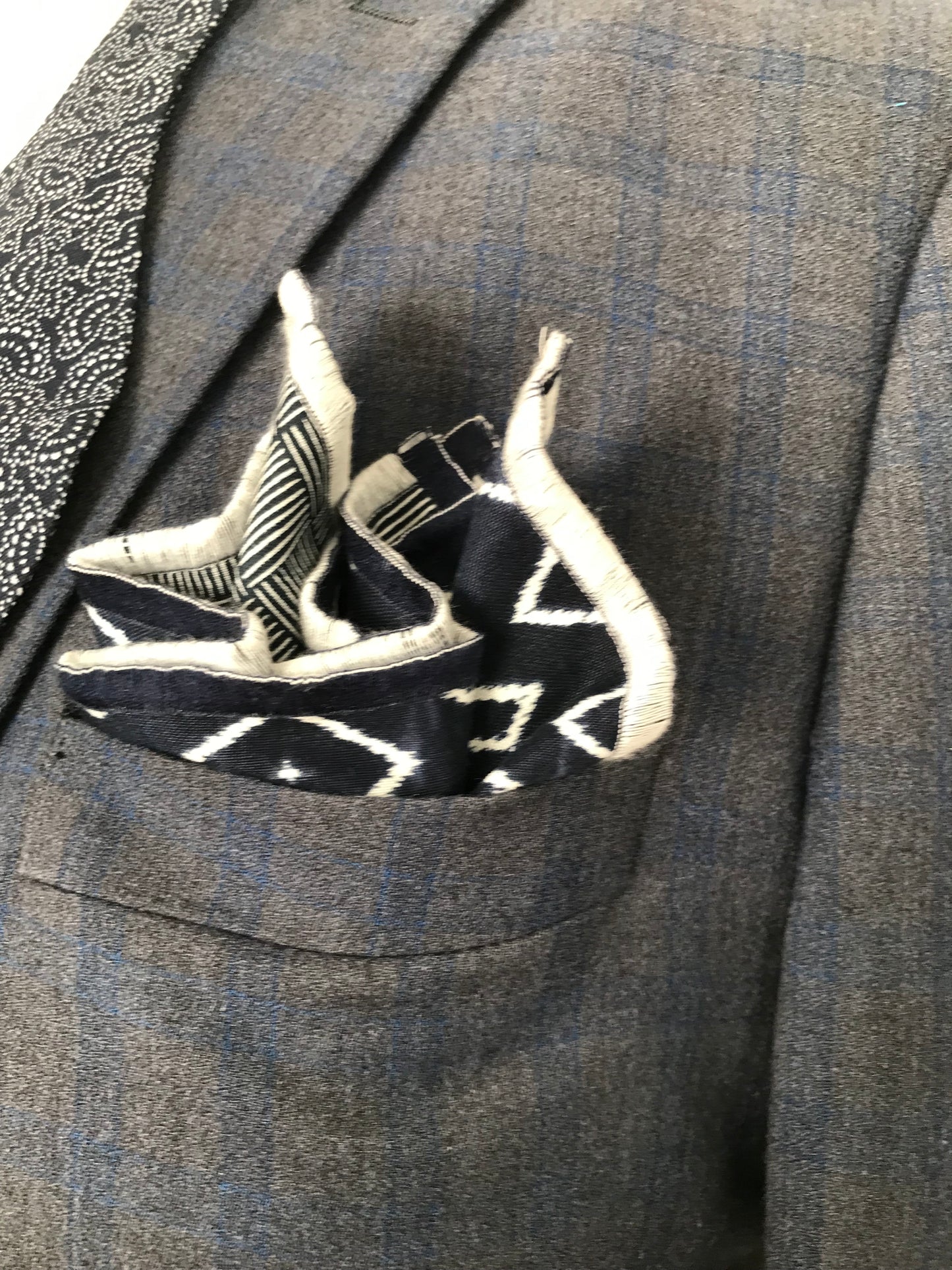 Mixed blue reversible Bowtie set (FATBOW)