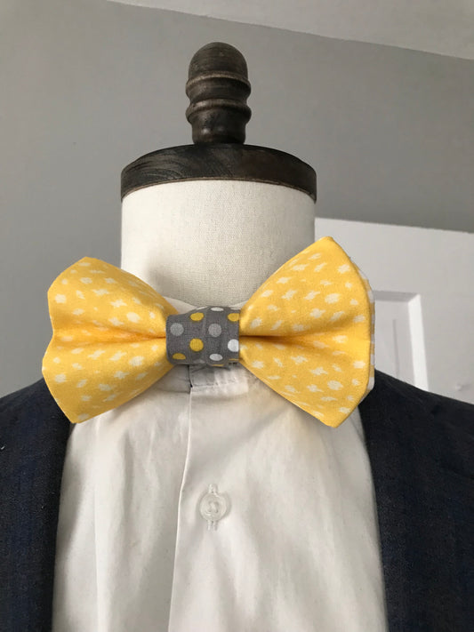 Yellow and grey prettied Bowtie