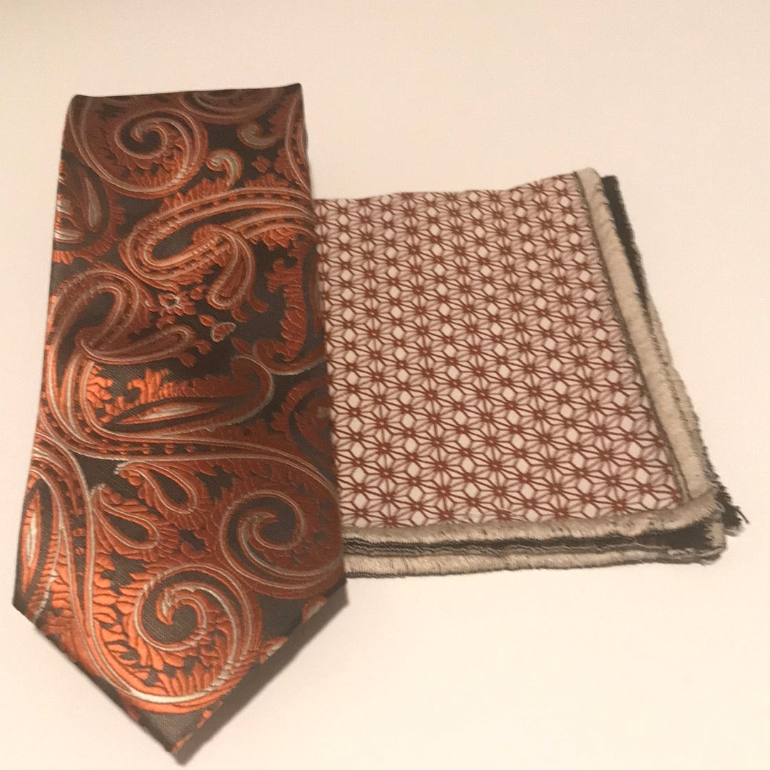 Black base with Burnt Orange Tie set