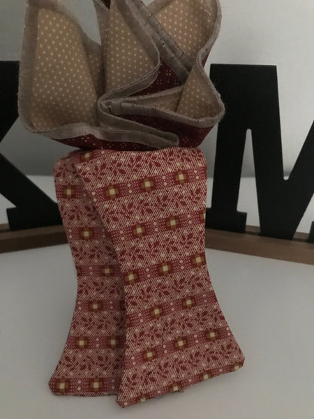 Rust and yellow print Bowtie set