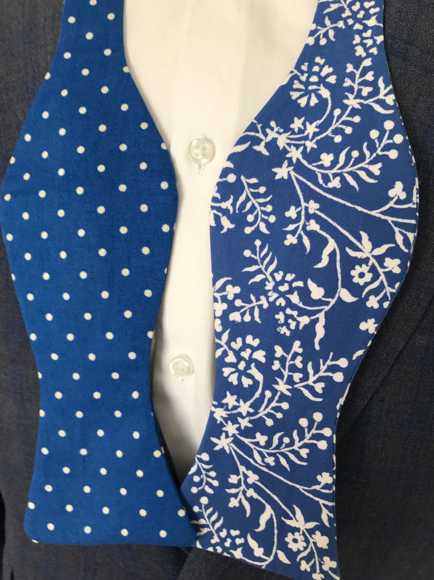 Royal blue reversible Bowtie set (FATBOW)