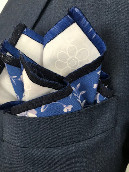 Mixed blue flower print Bowtie Set