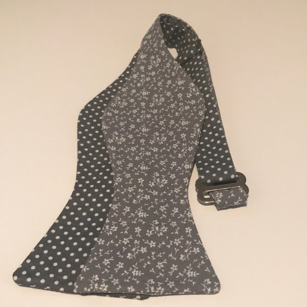 Grey dots on Grey print Bowtie Set