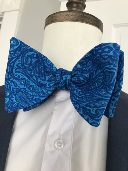 Royal blue paisley print Bowtie Set