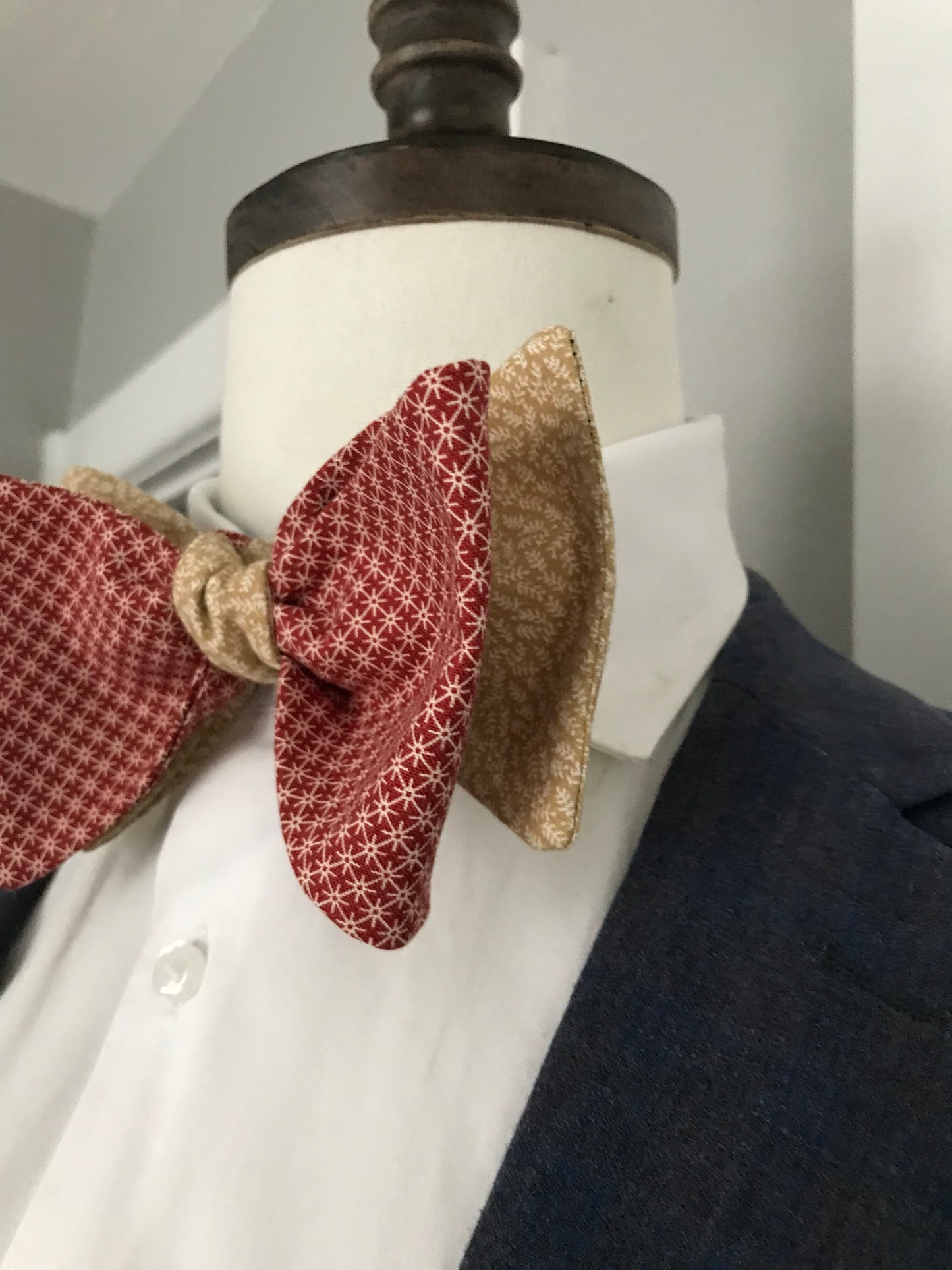 Rusty and tan reversible Bowtie set (FATBOW)