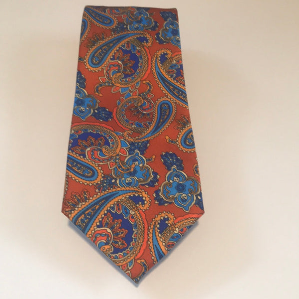 Orange and Teal with Gold tones Tie set