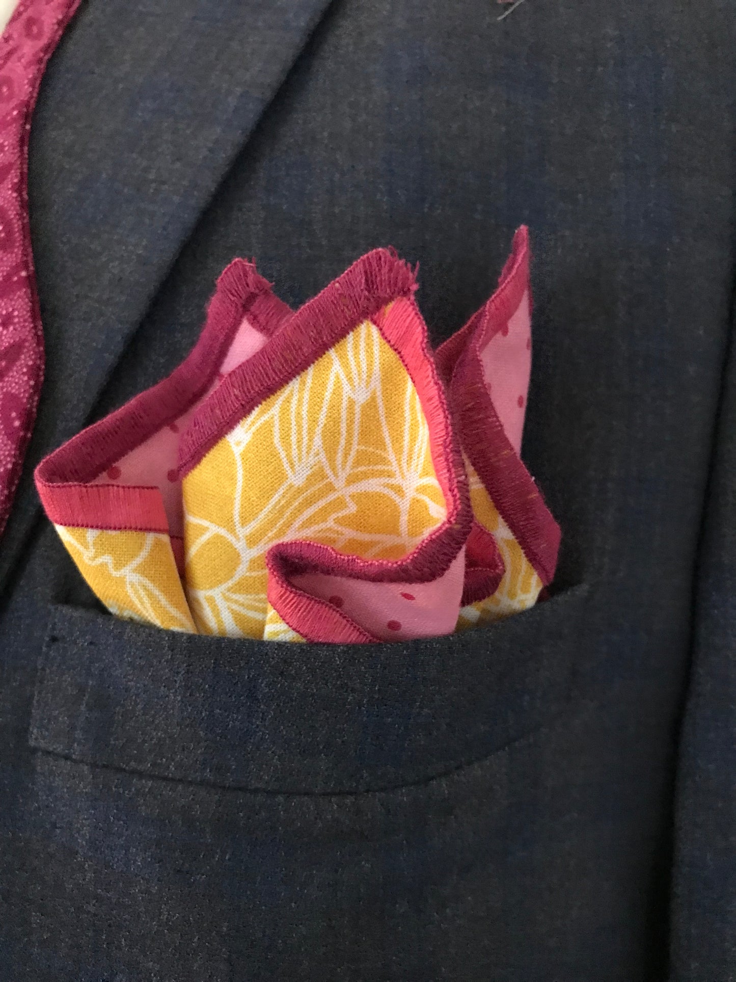 Green print and wine print reversible Bowtie set (FATBOW)