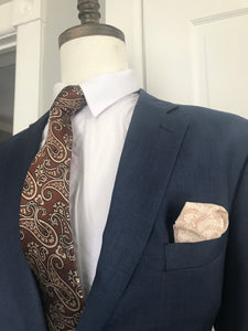 Brown and beige print tie set