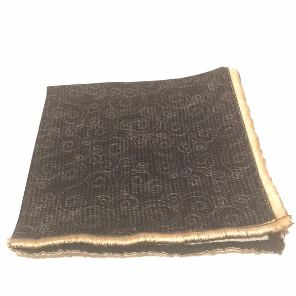 Black paisley with gold strip