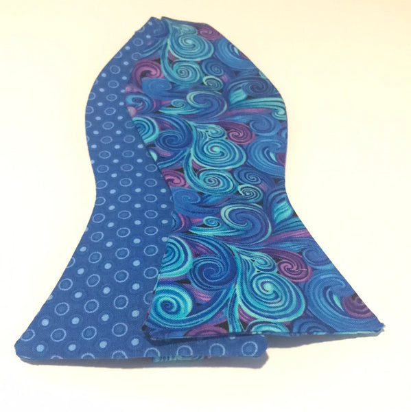 Royal Blue with Light Purple and Blue Print
