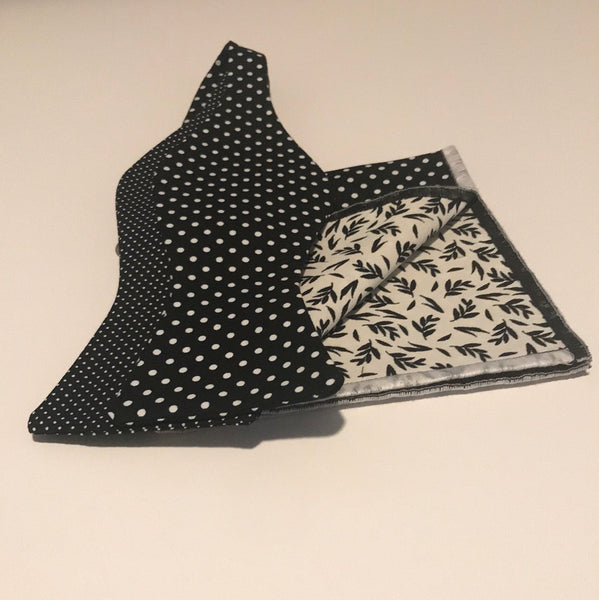 Small Black dot and Medium black dot  Bowtie Set
