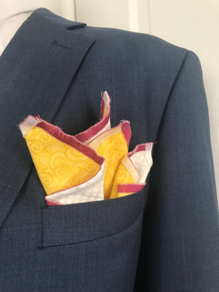 Red with golden yellow and white print Bowtie Set