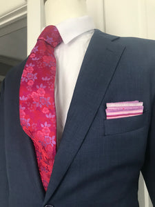 Rose and lavender print tie set