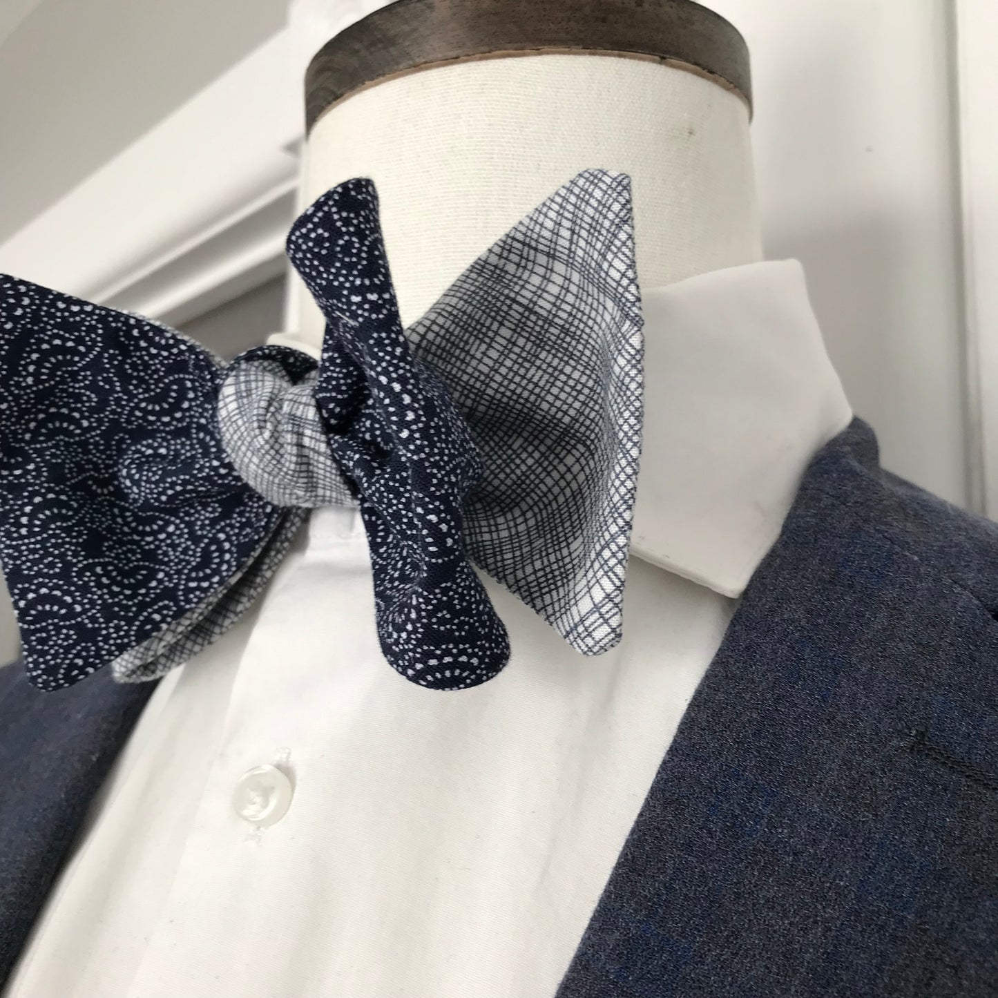 Mixed blue reversible Bowtie set (FATBOW)
