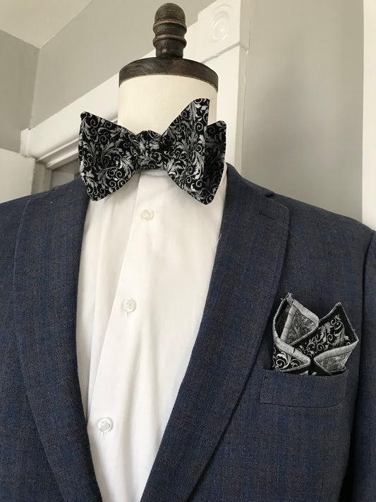 Black and silver Bowtie set (FATBOW)