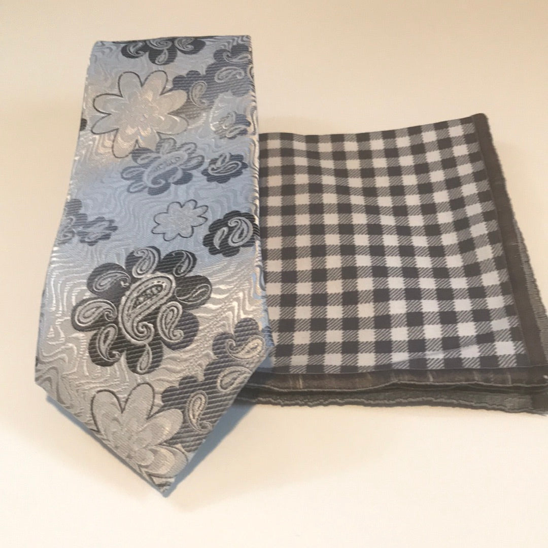 Light Grey and Silver Tie set