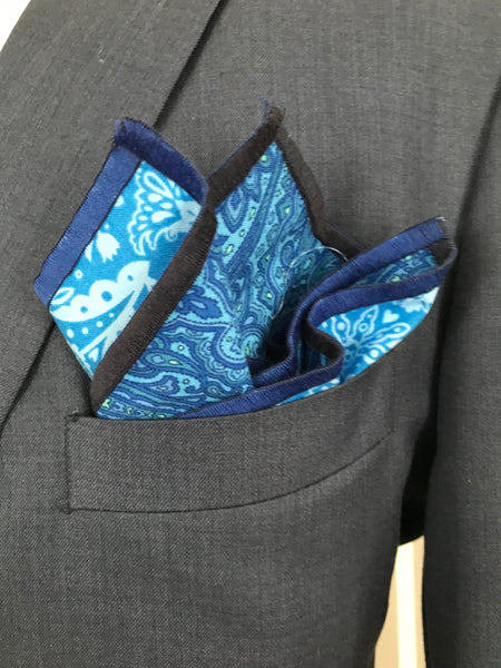 Royal blue paisley print Bowtie Set